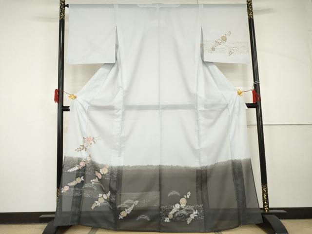 平和屋着物＊夏物　訪問着　絽　辻が花　洗える着物　AABJ0816cs