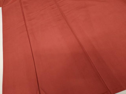 平和屋着物＊夏物　色無地　絽　茜色　正絹　逸品　AABJ0817cs