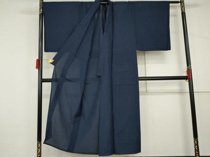 平和屋着物＊夏物　男性　紗紬　変わり格子　正絹　逸品　AABJ0818cs