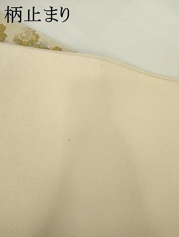 平和屋着物▼六通柄袋帯　唐織　富貴花飾文様　金銀糸　正絹　逸品　AABJ0833cs