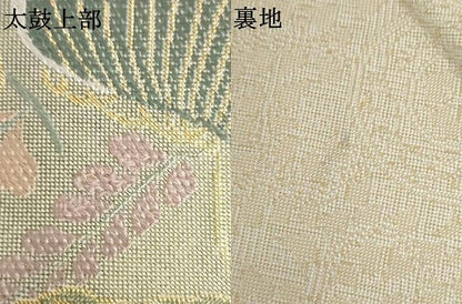 平和屋着物▼佐賀錦　全通柄袋帯　唐織　彩華御車文　金糸　正絹　逸品　AABJ0862cs