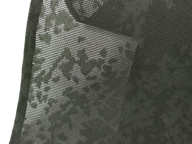 平和屋着物＊夏物　訪問着　枝花紋紗　枝葉文　黒地　銀彩　正絹　逸品　未使用　AABJ0877cs