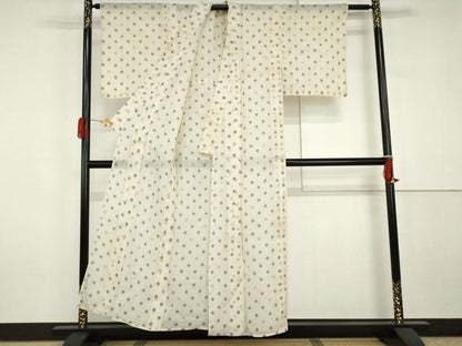 平和屋着物＊夏物　上布　丸文　麻　逸品　AABJ0882cs