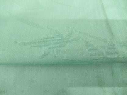 平和屋着物＊夏物　色無地　枝葉紋紗　青竹色　正絹　逸品　AABJ0883cs