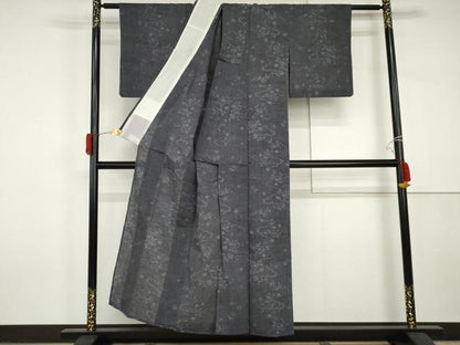平和屋着物＊夏物　小紋　紗　雲取り草花文　AABJ0890cs