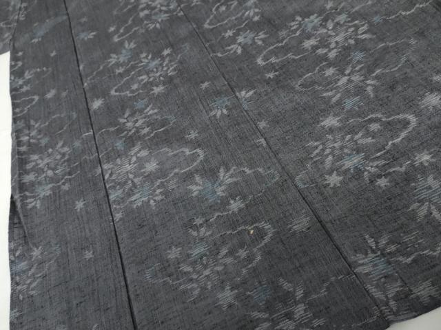 平和屋着物＊夏物　小紋　紗　雲取り草花文　AABJ0890cs