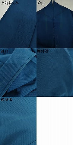 平和屋着物＊夏物　色無地　絽　青藍色　正絹　逸品　AABJ0895cs