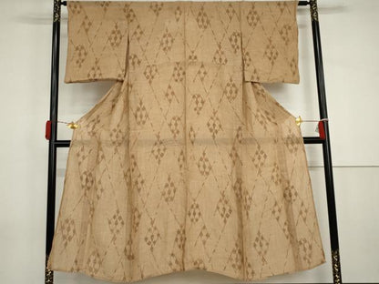 平和屋着物＊夏物　小千谷ちぢみ　菱繋ぎ　麻　逸品　AABJ0896cs