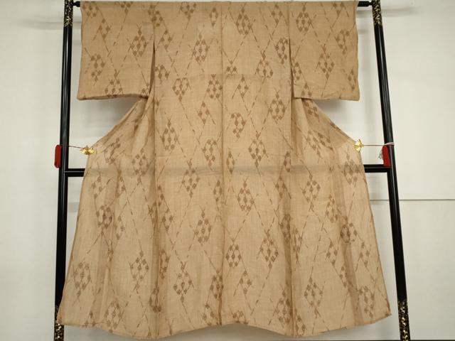 平和屋着物＊夏物　小千谷ちぢみ　菱繋ぎ　麻　逸品　AABJ0896cs
