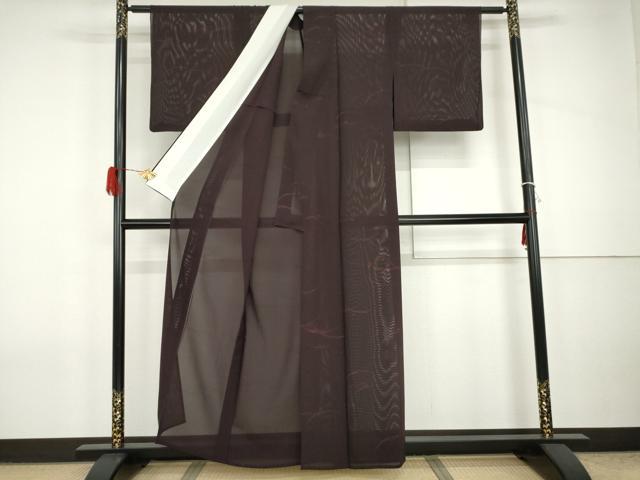 平和屋着物＊夏物　小紋　絽　雪芝文　正絹　逸品　AABJ0904cs