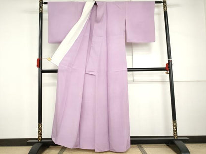 平和屋着物＊夏物　色無地　絽　菖蒲色　正絹　逸品　AABJ0906cs