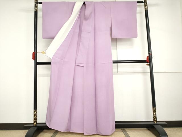 平和屋着物＊夏物　色無地　絽　菖蒲色　正絹　逸品　AABJ0906cs