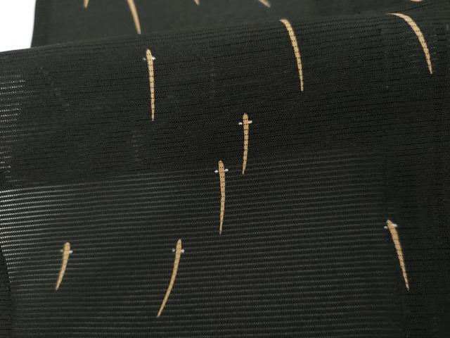 平和屋着物＊夏物　小紋　絽　メダカ　黒地　正絹　逸品　AABJ0907cs