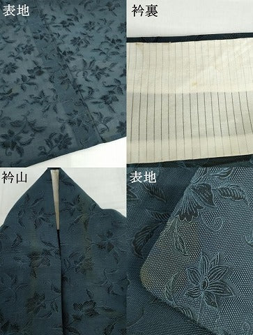 平和屋着物＊夏物　お召　風通紗　更紗花文　正絹　逸品　AABJ0910cs