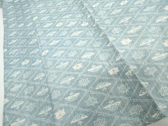 平和屋着物＊夏物　小千谷ちぢみ　楓扇文　麻　逸品　AABJ0911cs