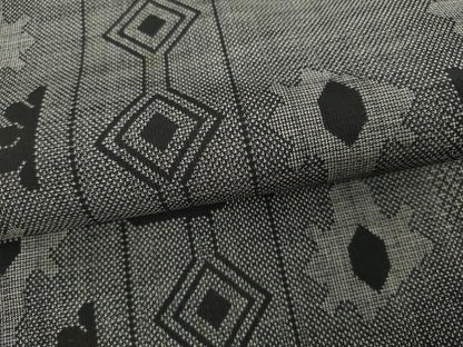 平和屋着物●本場大島紬　カタス9マルキ　花菱文　黒地　正絹　逸品　AABJ0912cs