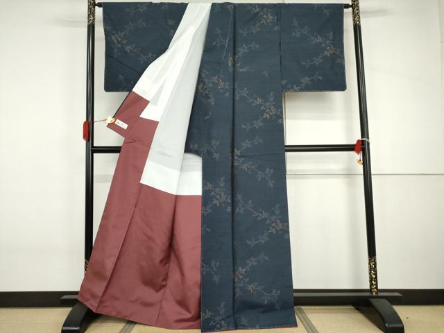 平和屋着物●本場大島紬　枝花文　やまと誂製　正絹　逸品　未使用　AABJ0914cs
