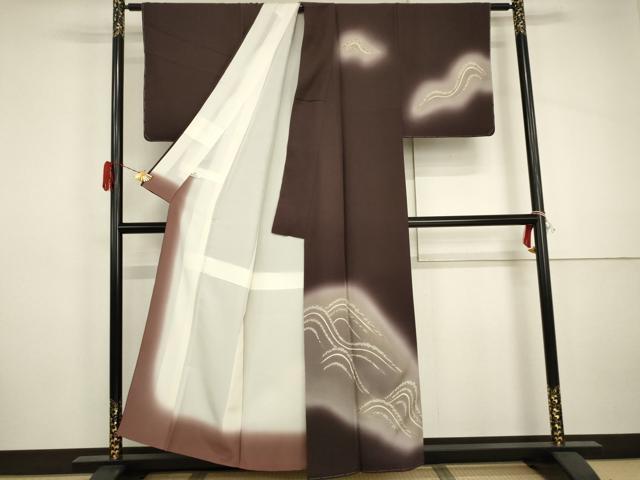 平和屋着物●訪問着　作家物　立波鹿の子文　暈し染め　金彩　健勝苑扱い　正絹　逸品　未使用　AABJ0919cs
