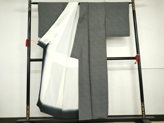 平和屋着物●江戸小紋　吉祥柄　黒地　正絹　逸品　AABJ0920cs