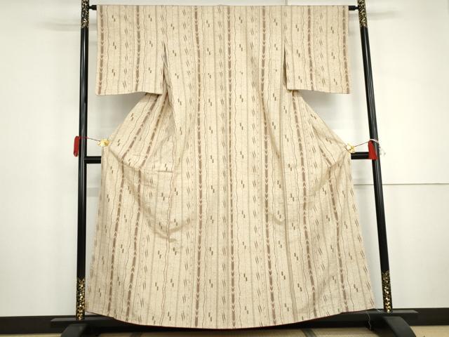平和屋着物●ぜんまい紬　間道　正絹　逸品　未使用　AABJ0923cs