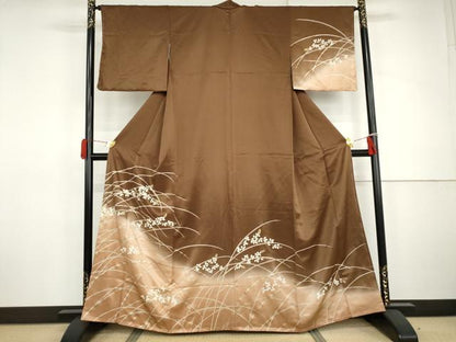 平和屋着物●訪問着　萩　暈し染め　金彩　正絹　逸品　未使用　AABJ0924cs