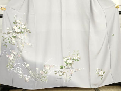 平和屋着物●訪問着　友禅　作家物　峰　枝花文　暈し染め　正絹　逸品　AABJ0927cs