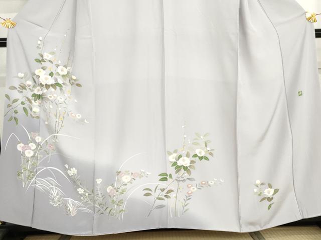 平和屋着物●訪問着　友禅　作家物　峰　枝花文　暈し染め　正絹　逸品　AABJ0927cs