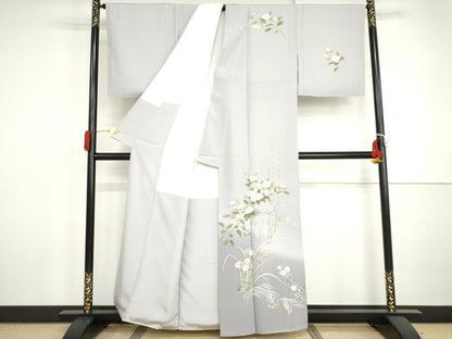 平和屋着物●訪問着　友禅　作家物　峰　枝花文　暈し染め　正絹　逸品　AABJ0927cs