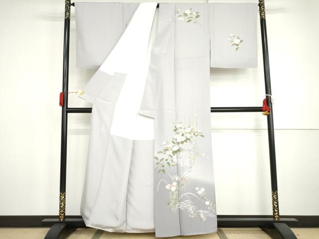 平和屋着物●訪問着　友禅　作家物　峰　枝花文　暈し染め　正絹　逸品　AABJ0927cs