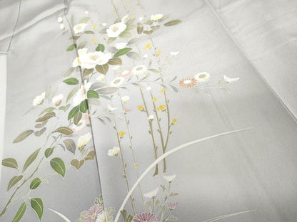 平和屋着物●訪問着　友禅　作家物　峰　枝花文　暈し染め　正絹　逸品　AABJ0927cs