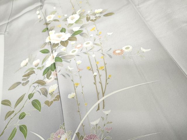 平和屋着物●訪問着　友禅　作家物　峰　枝花文　暈し染め　正絹　逸品　AABJ0927cs