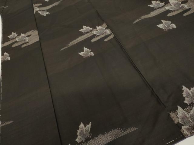 平和屋着物●本場大島紬　カタス9マルキ　エ霞舞蝶文　黒地　鈴乃屋扱い　正絹　逸品　AABJ0929cs