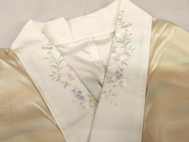 平和屋着物●長襦袢　袷　作家物　京かすみ　暈し染め　半衿刺繍　正絹　逸品　未使用　AABJ0930cs