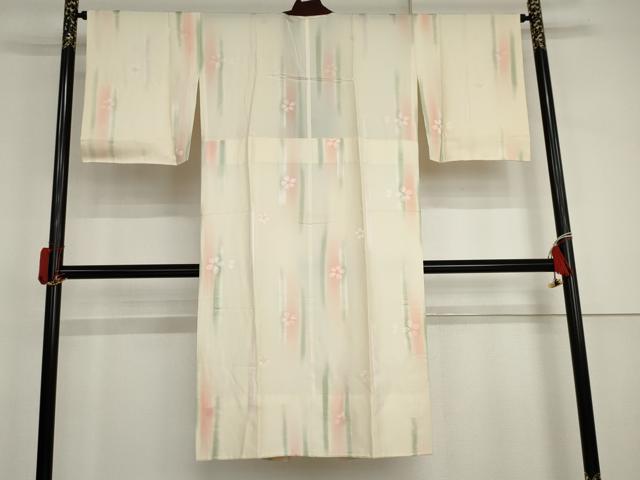 平和屋着物●長襦袢　無双仕立て　舞花地紋　暈し染め　半衿刺繍　正絹　逸品　AABJ0932cs
