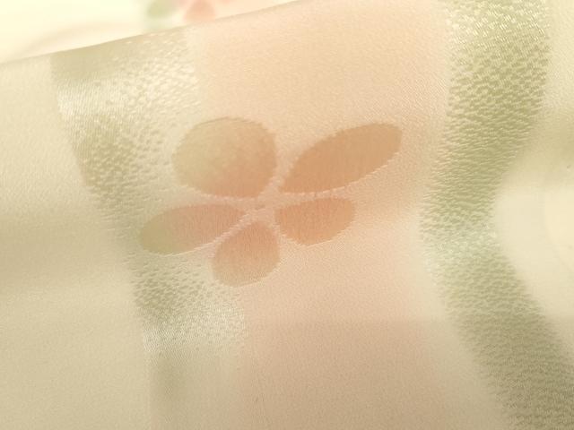平和屋着物●長襦袢　無双仕立て　舞花地紋　暈し染め　半衿刺繍　正絹　逸品　AABJ0932cs