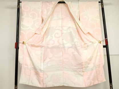 平和屋着物●振袖用長襦袢　無双仕立て　菊唐草地紋　暈し染め　正絹　逸品　AABJ0933cs