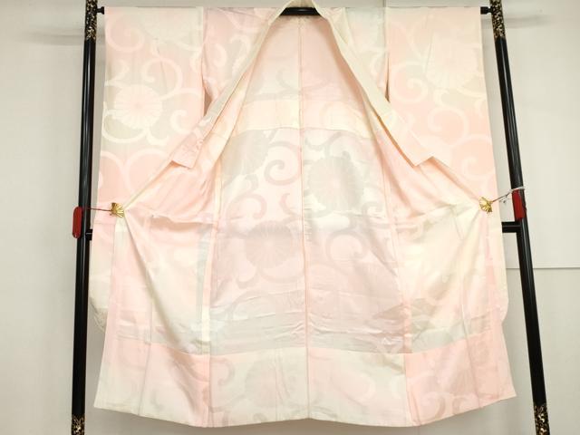 平和屋着物●振袖用長襦袢　無双仕立て　菊唐草地紋　暈し染め　正絹　逸品　AABJ0933cs