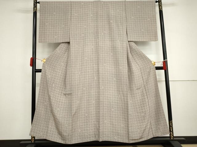 平和屋着物●上質な小紋　格子　鈴乃屋扱い　正絹　逸品　AABJ0936cs