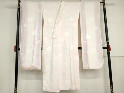 平和屋着物●長襦袢　袷　桜雪兎地紋　暈し染め　正絹　逸品　AABJ0941cs