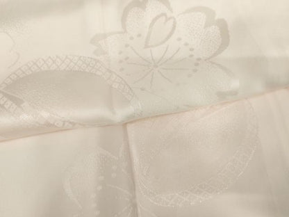 平和屋着物●長襦袢　袷　桜雪兎地紋　暈し染め　正絹　逸品　AABJ0941cs