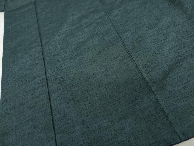 平和屋着物●男性　紬　色無地　青藍色　正絹　逸品　AABJ0942cs