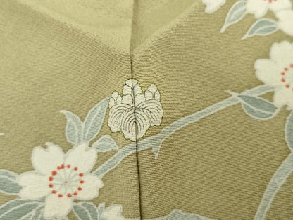 平和屋着物●訪問着　作家物　枝花文　暈し染め　金彩　正絹　逸品　AABJ0943cs