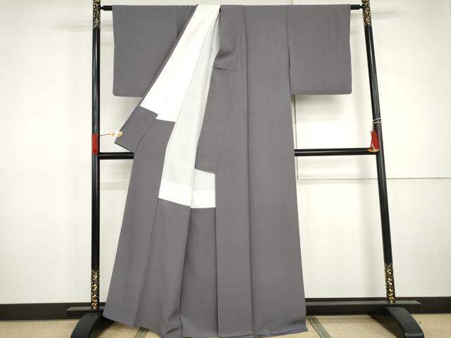 平和屋着物●上質な色無地　竜胆色　正絹　逸品　AABJ0945cs