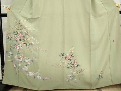 平和屋着物●訪問着　友禅　作家物　茂樹　枝花文　暈し染め　正絹　逸品　AABJ0946cs