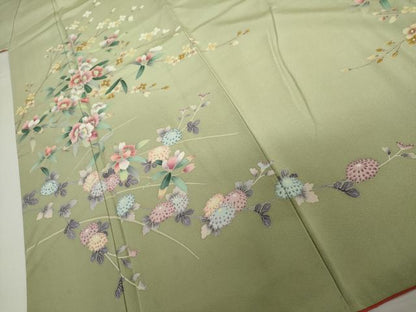 平和屋着物●訪問着　友禅　作家物　茂樹　枝花文　暈し染め　正絹　逸品　AABJ0946cs