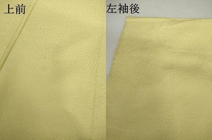 平和屋着物●上質な色無地　淡黄色　正絹　逸品　AABJ0947cs