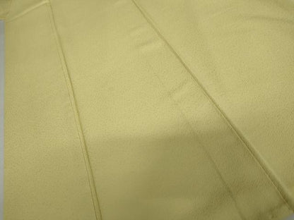 平和屋着物●上質な色無地　淡黄色　正絹　逸品　AABJ0947cs