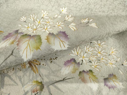 平和屋着物●和紙染染色作家・植村彩弘　訪問着　手描き　枝花文　暈し染め　金彩　やまと金ラベル　正絹　逸品　AABJ0949cs