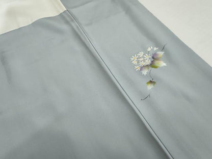 平和屋着物●和紙染染色作家・植村彩弘　訪問着　手描き　枝花文　暈し染め　金彩　やまと金ラベル　正絹　逸品　AABJ0949cs