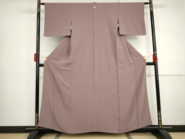 平和屋着物●上質な色無地　葡萄鼠色　正絹　逸品　AABJ0955cs